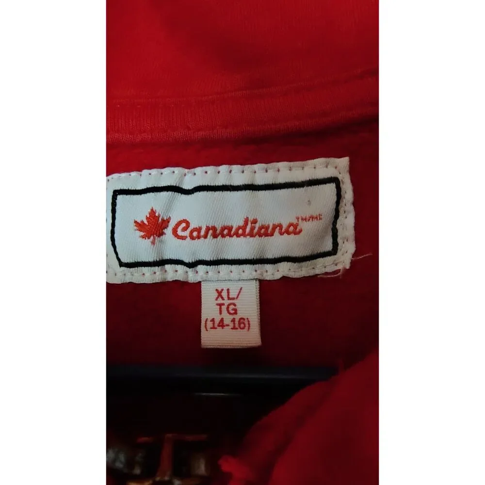 Canadiana XL Red Zip-Up‎ Hoodie